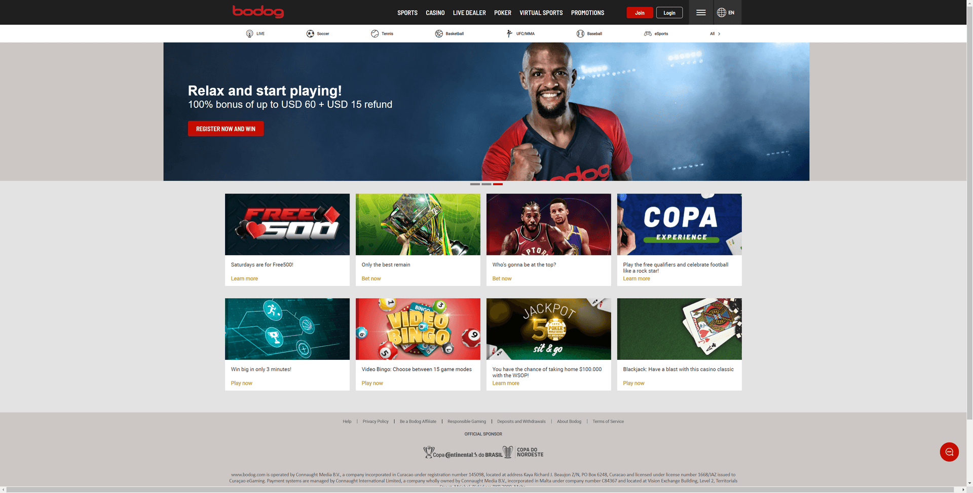 Bodog Screenshot