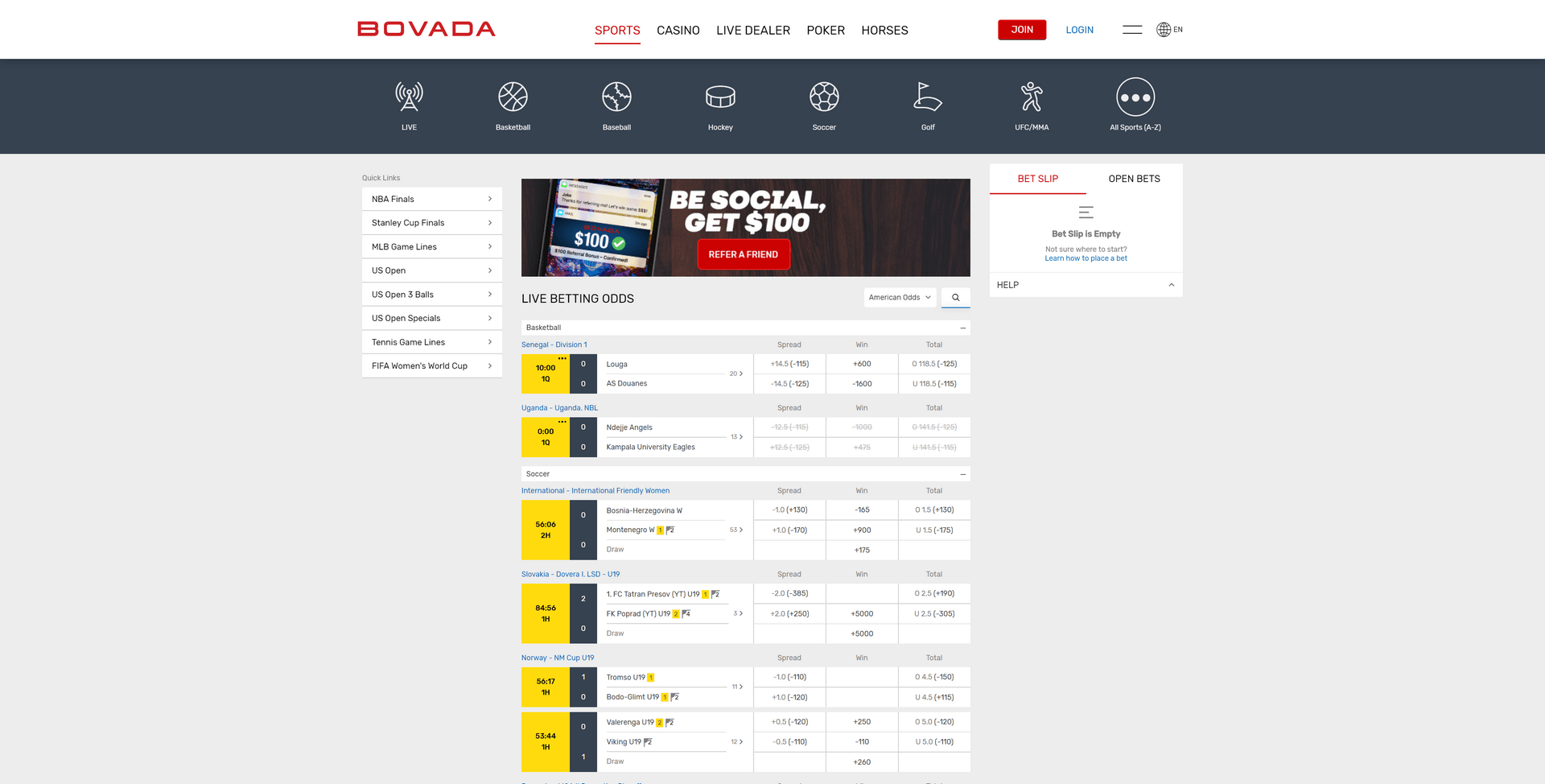 Bovada Screenshot