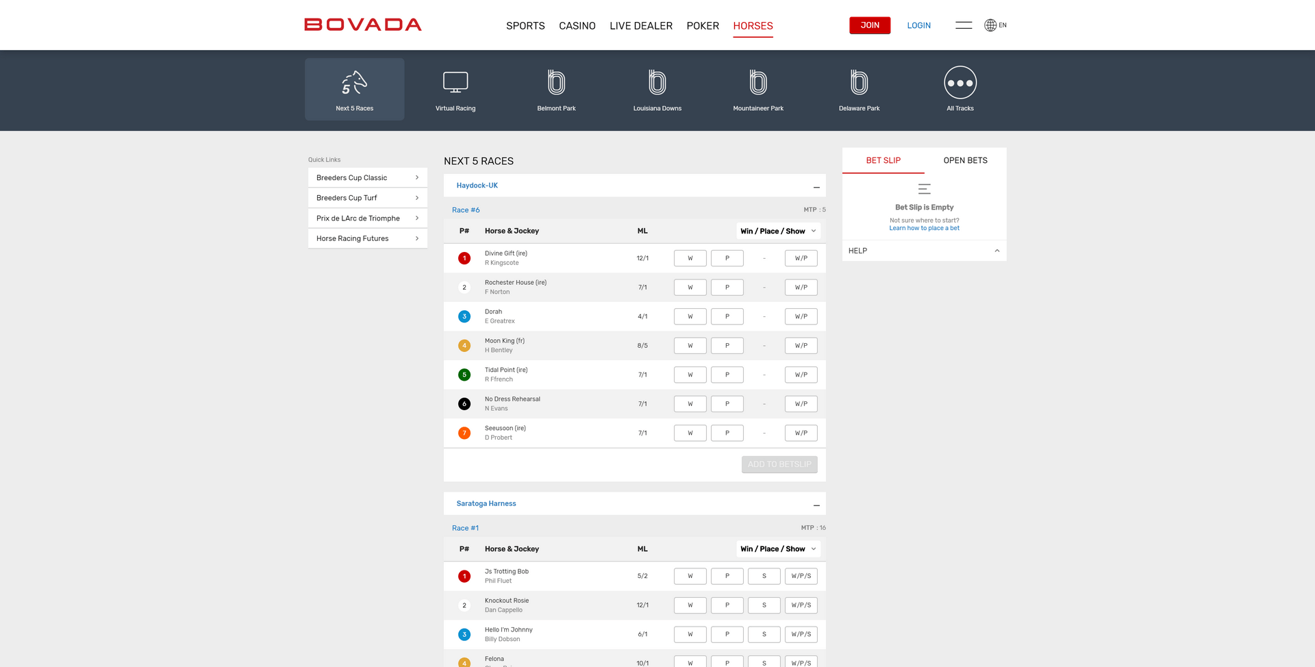 Bovada Screenshot