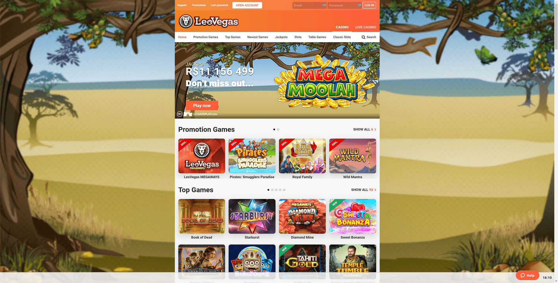 LeoVegas Screenshot