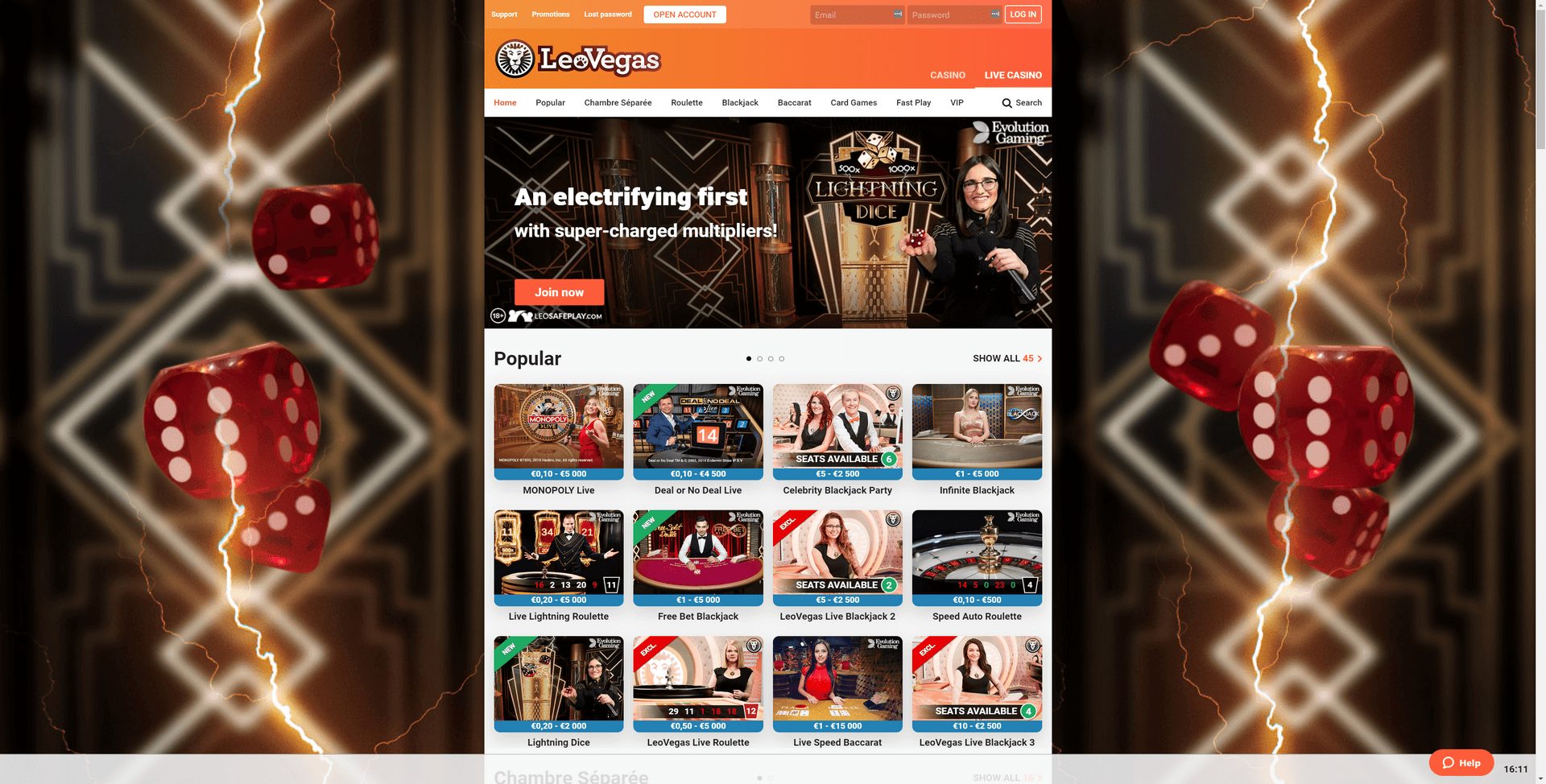 LeoVegas Screenshot