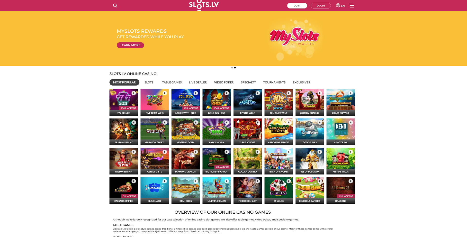 Slots.lv Screenshot
